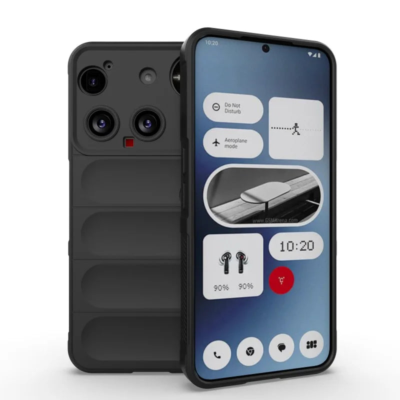 WANLONFENG For Nothing Phone (3) 5G TPU Case  HD Series Anti Slip Phone Cover with Tempered Glass - Black - 6