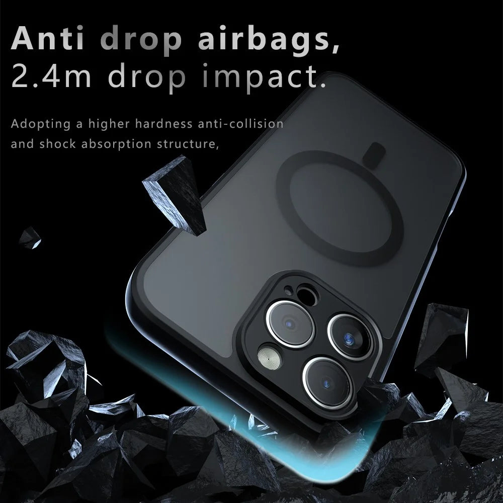 For iPhone 16 Pro Case Compatible with MagSafe TPU + PC Matte Skin Touch Phone Cover - 4