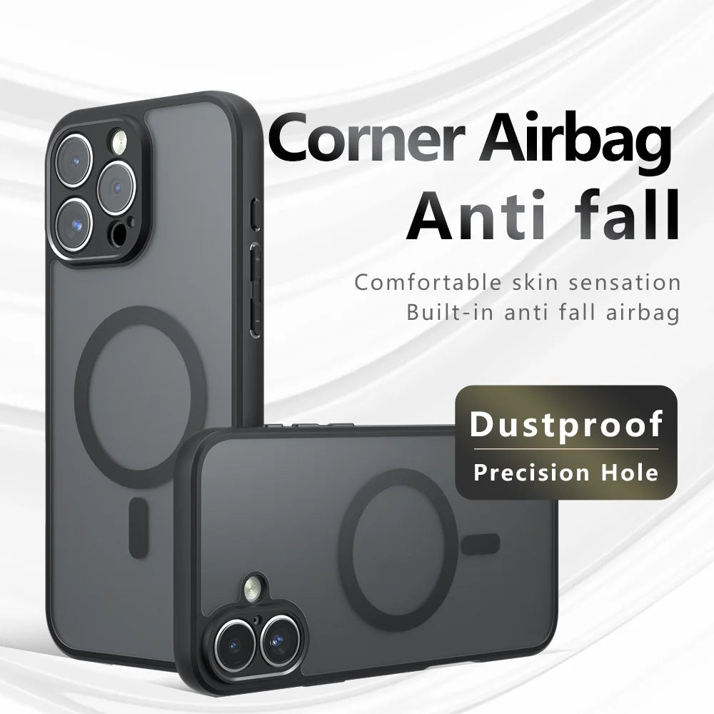 For iPhone 16 Pro Max Case Compatible with MagSafe TPU + PC Matte Skin Touch Phone Cover - 2