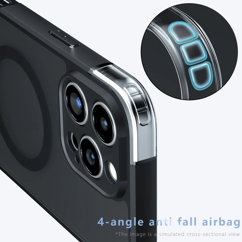 For iPhone 16 Pro Max Case Compatible with MagSafe TPU + PC Matte Skin Touch Phone Cover - 5