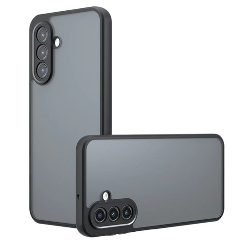 For Samsung Galaxy A54 5G Case Skin-Touch TPU + PC Matte Phone Back Cover, Transparent Black - 1