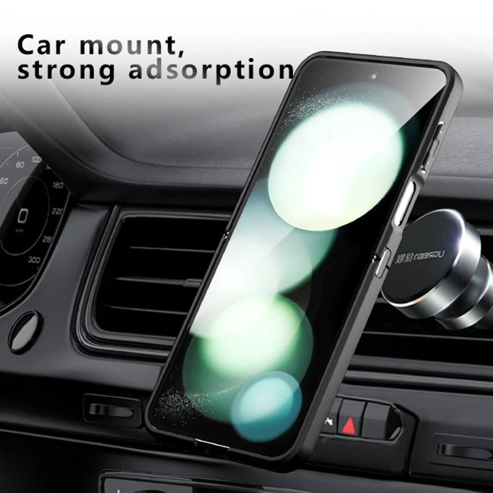 For Samsung Galaxy Z Flip5 5G Magnetic Case TPU + PC Matte Skin Touch Phone Cover - 2