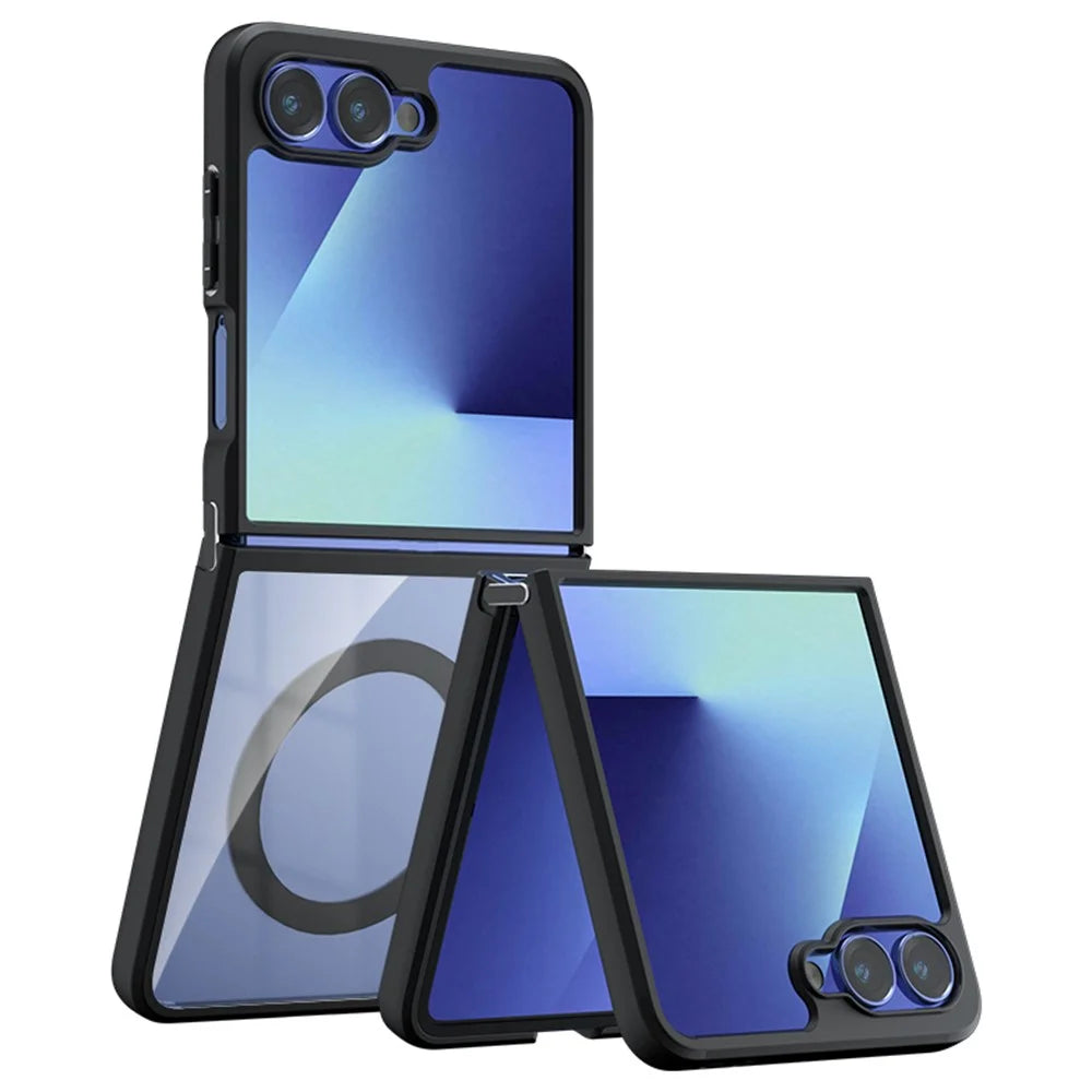 For Samsung Galaxy Z Flip7 5G Case Magnetic Case Clear TPU + PC Shockproof Phone Cover - 1