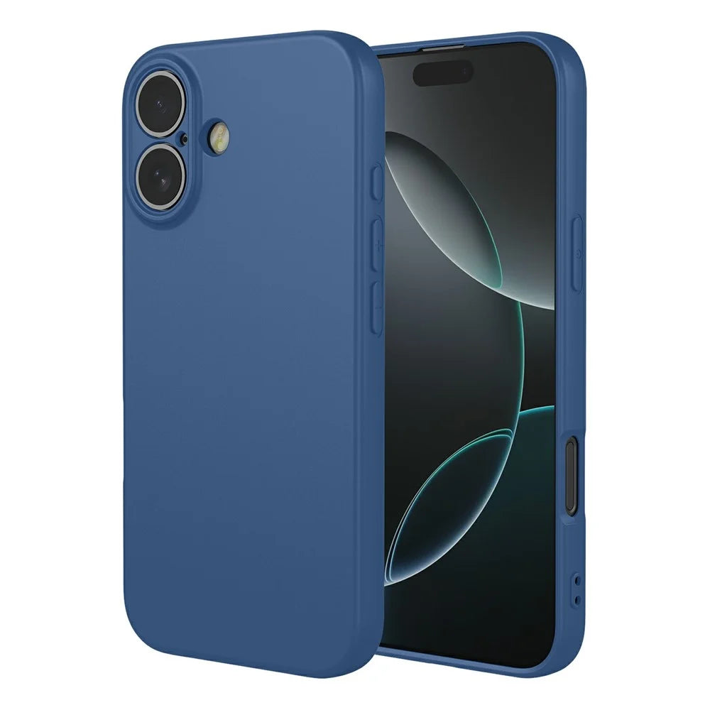 For iPhone 16 Case Soft TPU Shockproof Protective Phone Cover - Blue - 1