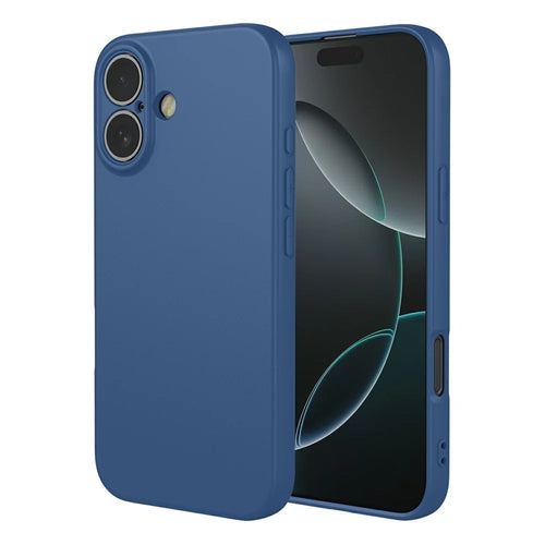 For iPhone 16 Case Soft TPU Shockproof Protective Phone Cover - Blue - 1