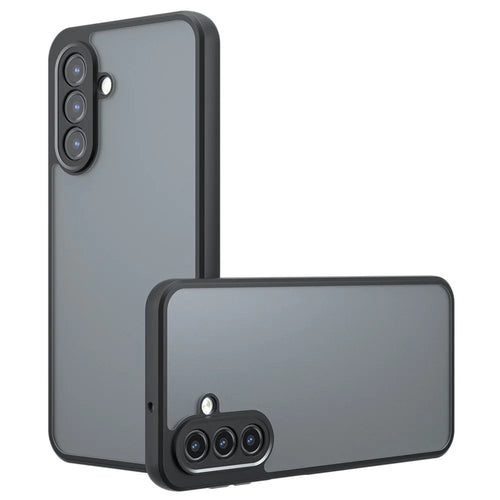 For Samsung Galaxy A17 5G / A17 4G Case Skin-Touch TPU + PC Matte Phone Back Cover, Transparent Black - 1