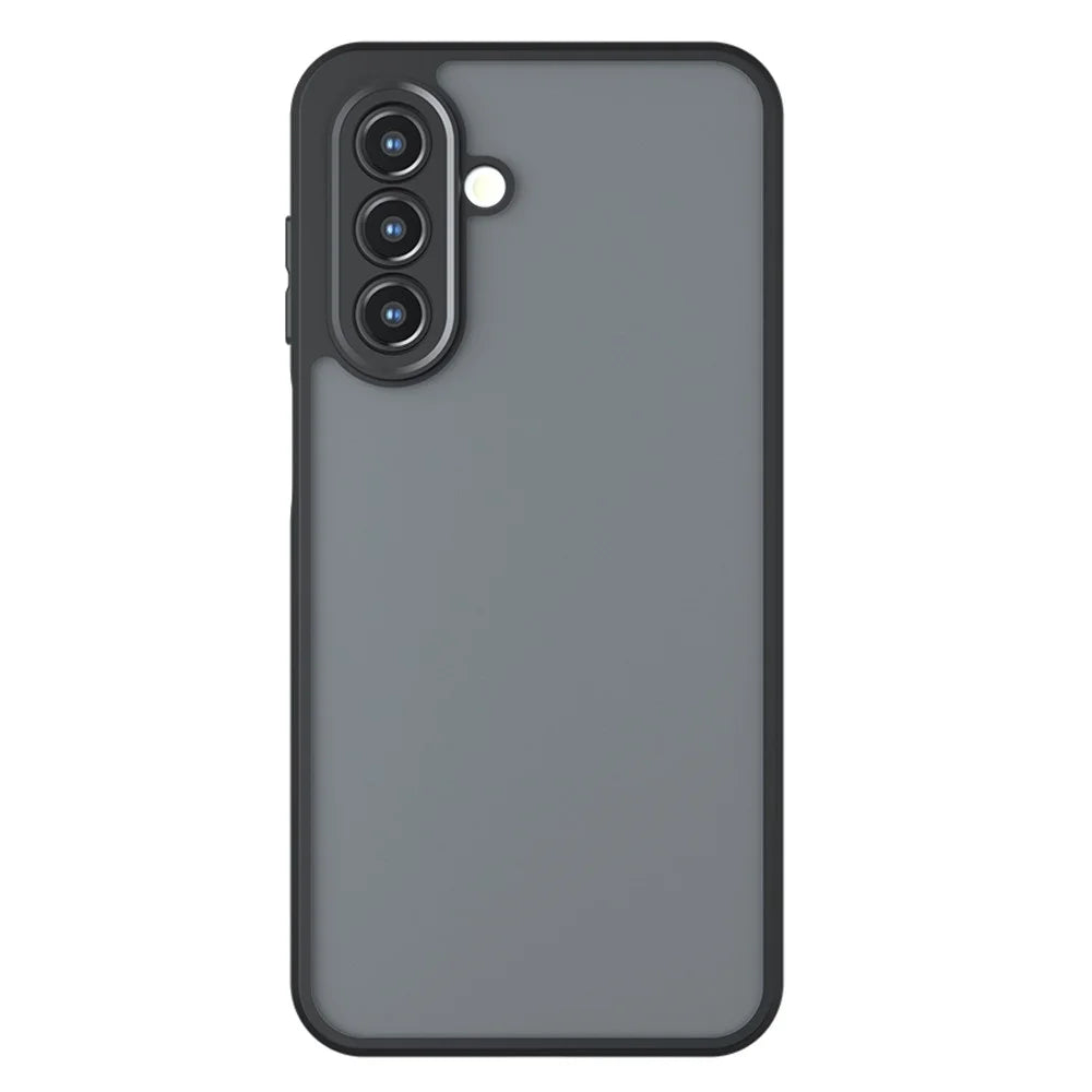 For Samsung Galaxy A17 5G / A17 4G Case Skin-Touch TPU + PC Matte Phone Back Cover, Transparent Black - 2