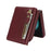 For Samsung Galaxy Z Flip4 5G Case Card Holder Kickstand Litchi Texture PU TPU Phone Cover with Long Strap - Wine Red - 3