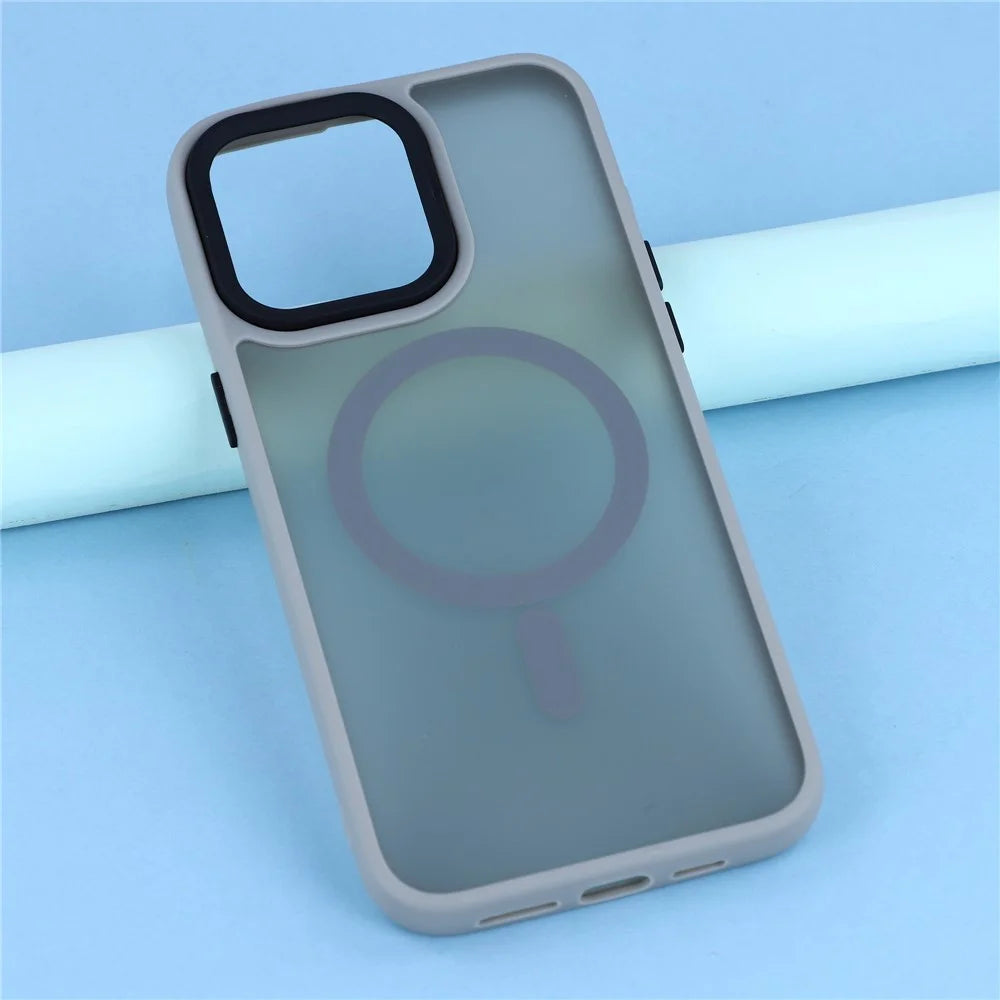 For iPhone 12 Pro  /  12 Case Compatible with MagSafe Skin-Touch PC + TPU Phone Cover - Dark Purple - Titanium Grey - 6