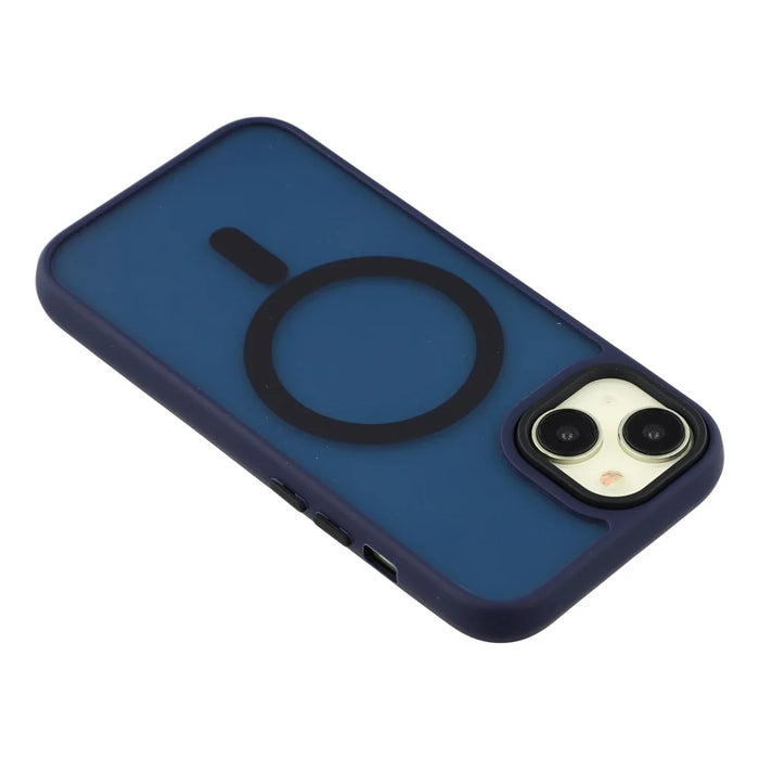 For iPhone 14  /  13 Case Compatible with MagSafe Skin-Touch PC + TPU Phone Cover - Navy Blue - 5