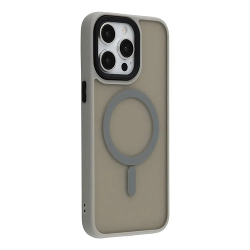 For iPhone 15 Pro Case Compatible with MagSafe Skin-Touch PC + TPU Phone Cover - Titanium Grey - 1