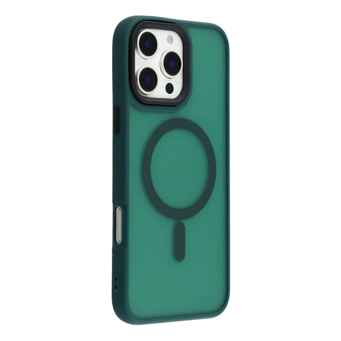 For iPhone 16 Pro Case Compatible with MagSafe Skin-Touch PC + TPU Phone Cover - Green - 1