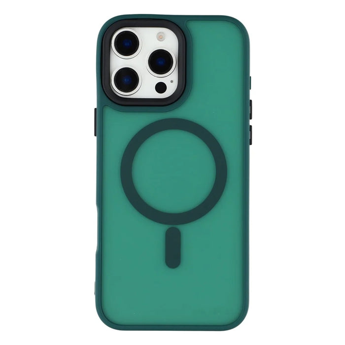 For iPhone 16 Pro Case Compatible with MagSafe Skin-Touch PC + TPU Phone Cover - Green - 3