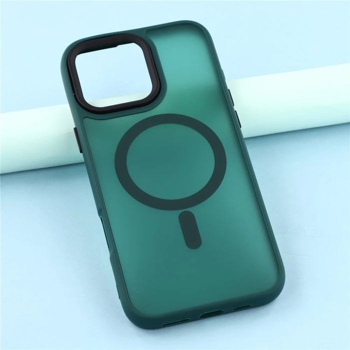 For iPhone 16 Pro Case Compatible with MagSafe Skin-Touch PC + TPU Phone Cover - Green - 6