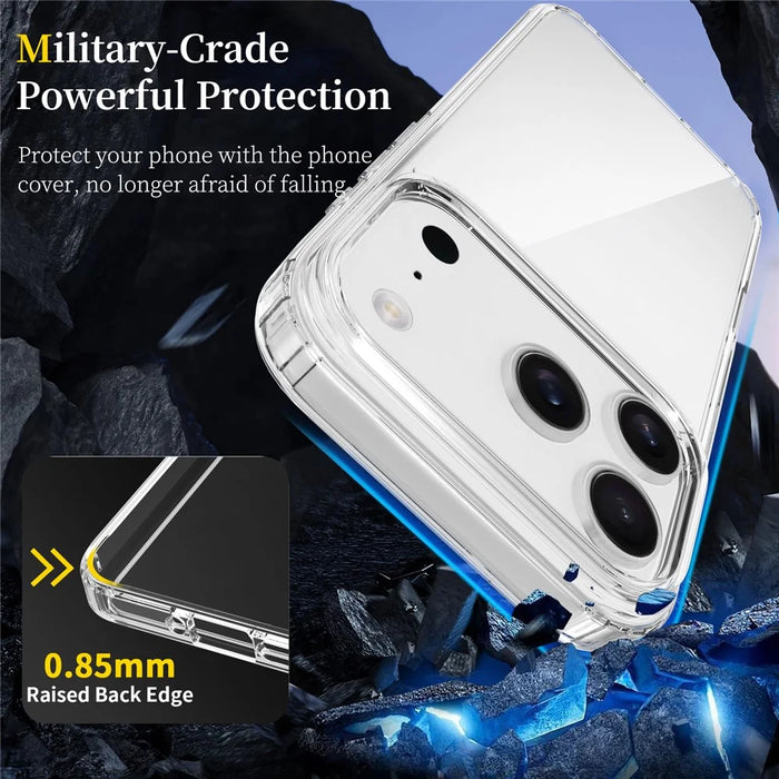 For iPhone 18 Pro / 17 Pro Case Anti-Scratch TPU + Acrylic Clear Back Phone Cover - Transparent - 2