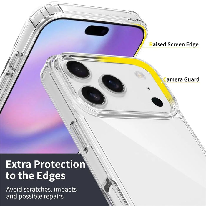 For iPhone 18 Pro / 17 Pro Case Anti-Scratch TPU + Acrylic Clear Back Phone Cover - Transparent - 4