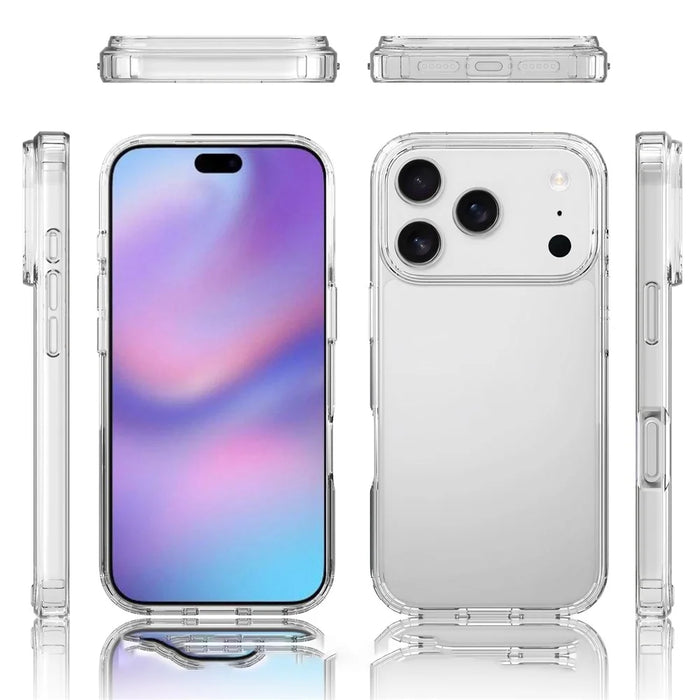For iPhone 18 Pro / 17 Pro Case Anti-Scratch TPU + Acrylic Clear Back Phone Cover - Transparent - 5