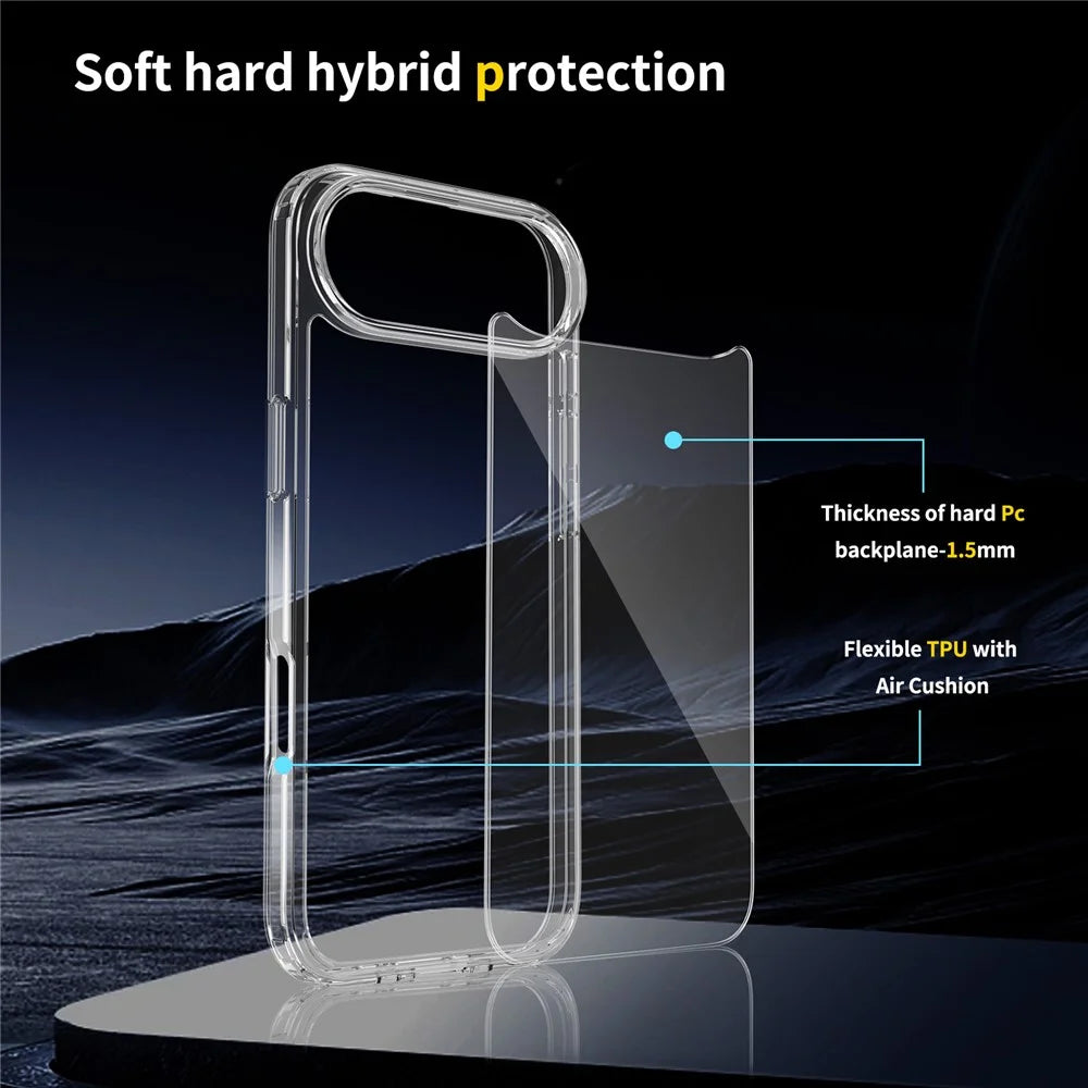 For iPhone Air Case Anti-Scratch TPU + Acrylic Clear Back Phone Cover - Transparent - 3