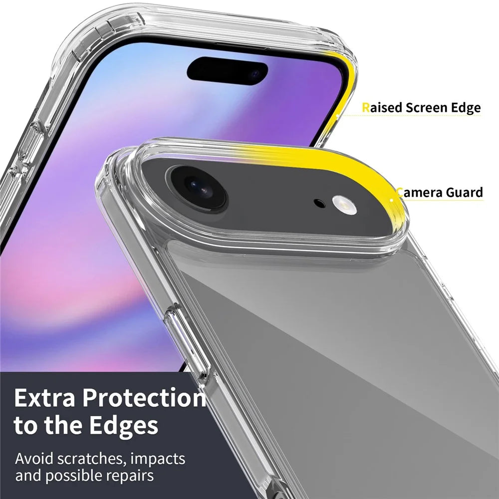 For iPhone Air Case Anti-Scratch TPU + Acrylic Clear Back Phone Cover - Transparent - 4
