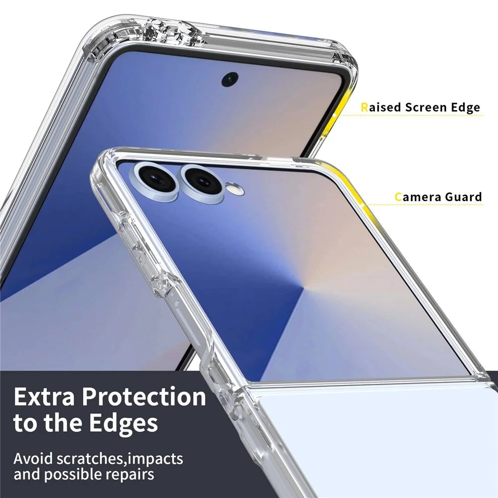 For Samsung Galaxy Z Flip7 5G Case Anti-Scratch TPU + Acrylic Clear Back Phone Cover - Transparent - 2