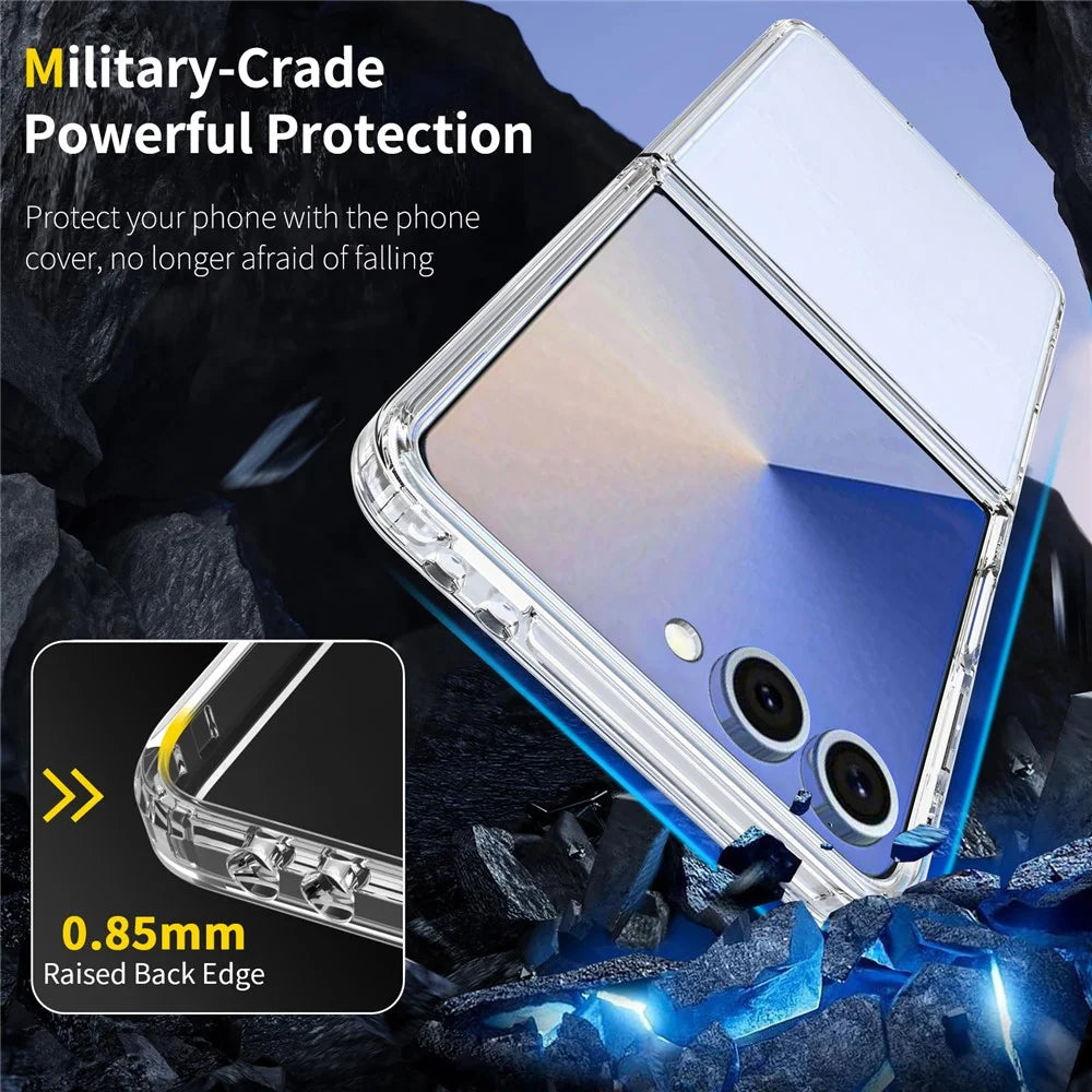 For Samsung Galaxy Z Flip7 5G Case Anti-Scratch TPU + Acrylic Clear Back Phone Cover - Transparent - 3