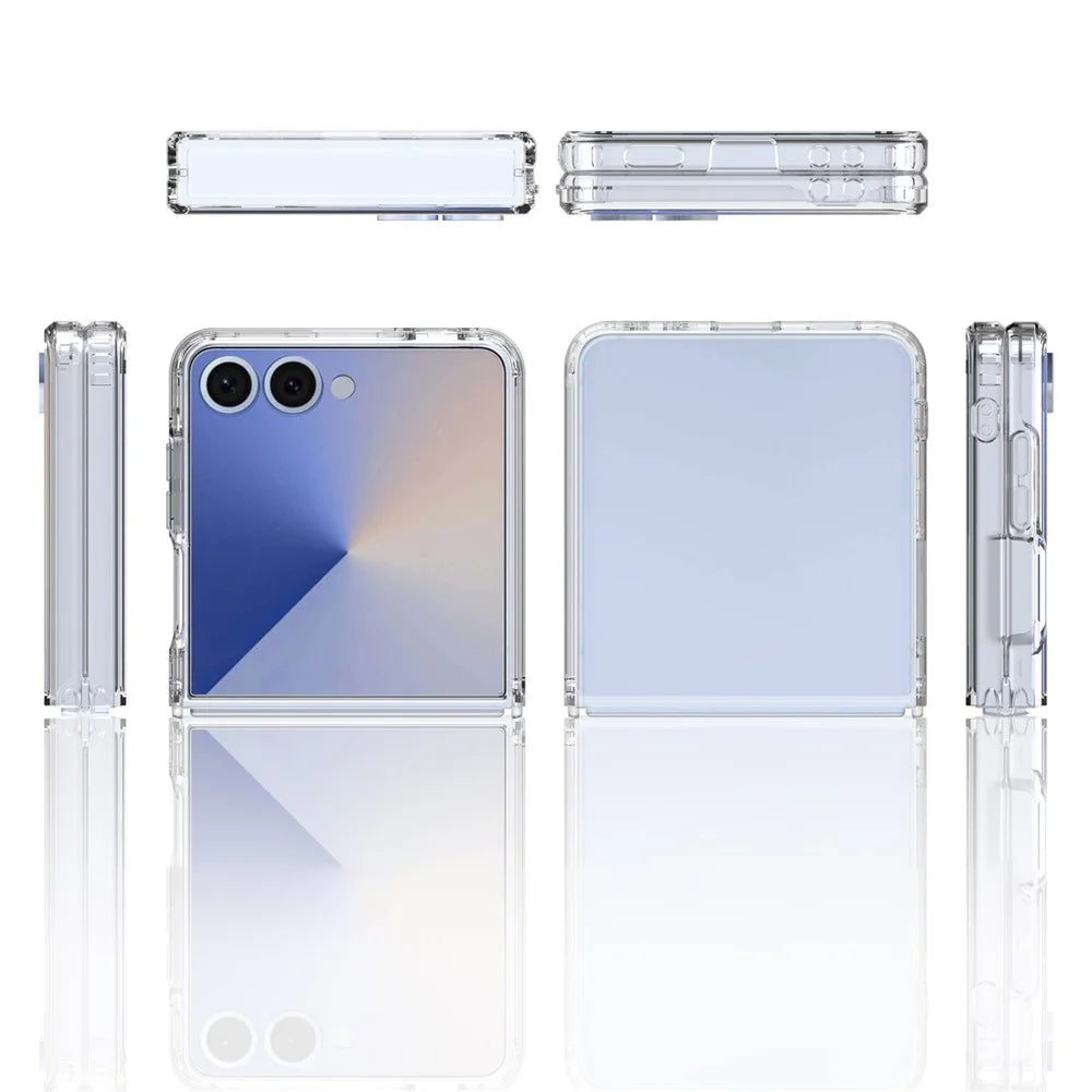 For Samsung Galaxy Z Flip7 5G Case Anti-Scratch TPU + Acrylic Clear Back Phone Cover - Transparent - 5