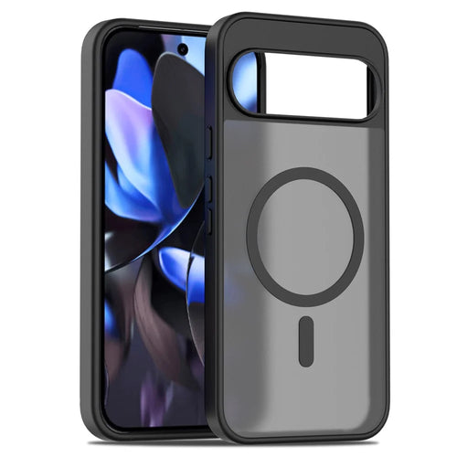 For Google Pixel 10 Pro XL Case Magnetic Case TPU Frame Acrylic Back Phone Cover Skin Touch - Black - 1