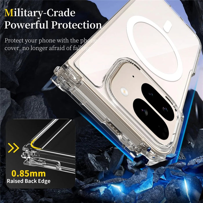 For Google Pixel 10 Pro Fold Magnetic Case 2.0mm Scratch Resistant TPU + PC Clear Phone Cover - 2