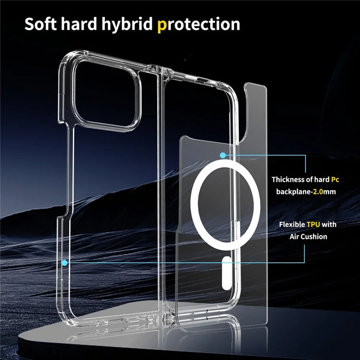 For Google Pixel 10 Pro Fold Magnetic Case 2.0mm Scratch Resistant TPU + PC Clear Phone Cover - 4