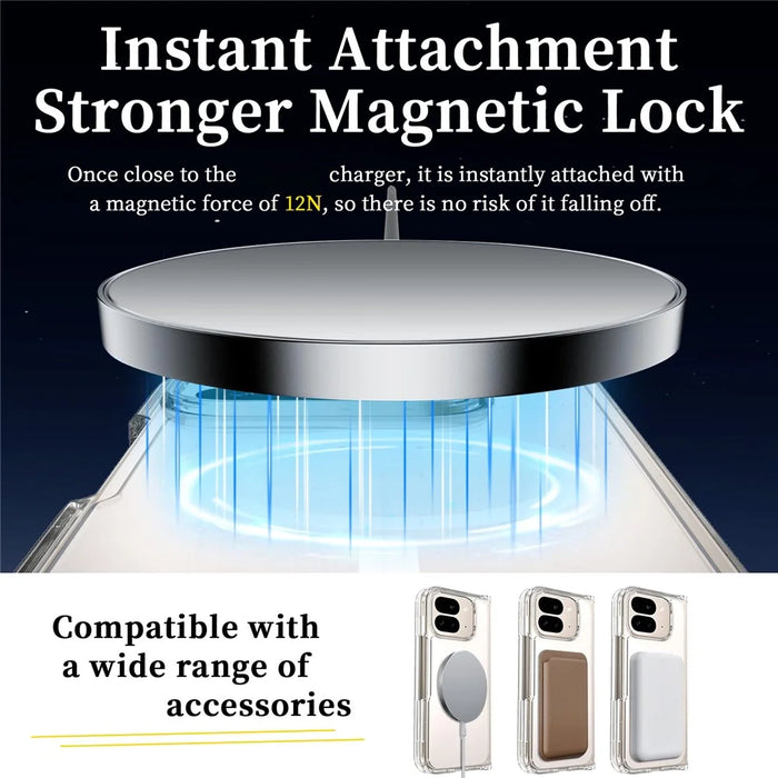For Google Pixel 10 Pro Fold Magnetic Case 2.0mm Scratch Resistant TPU + PC Clear Phone Cover - 5
