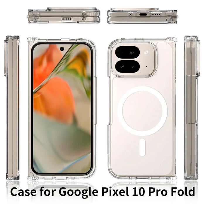 For Google Pixel 10 Pro Fold Magnetic Case 2.0mm Scratch Resistant TPU + PC Clear Phone Cover - 7