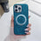 For iPhone 16 Pro Max Magnetic Case with Kickstand Glitter Electroplated TPU + PC Phone Cover - Blue - 2