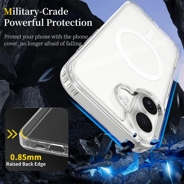 For iPhone 17 Magnetic Case 2.0mm Scratch Resistant TPU + PC Clear Phone Cover - 2