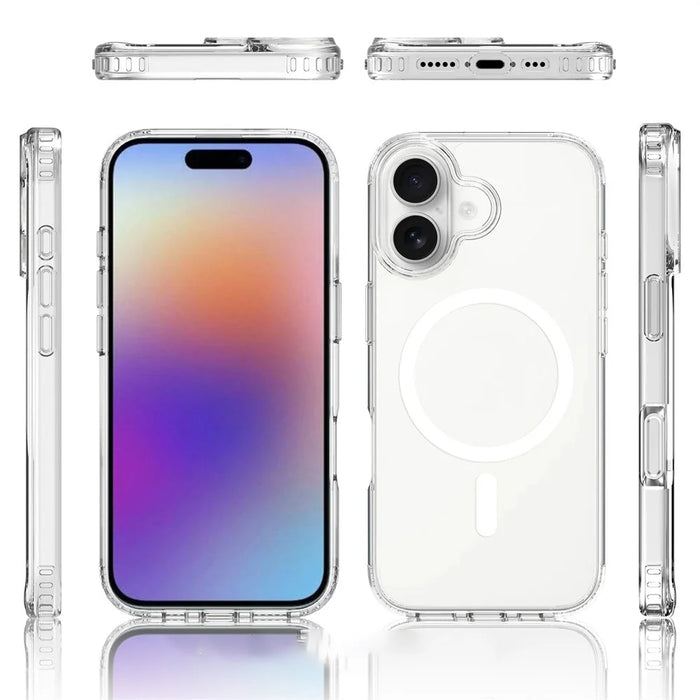 For iPhone 17 Magnetic Case 2.0mm Scratch Resistant TPU + PC Clear Phone Cover - 7