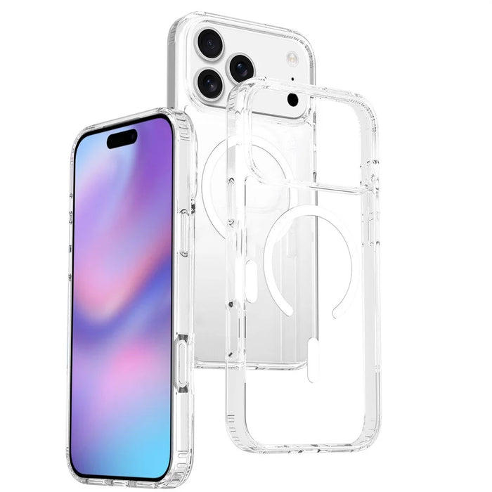For iPhone 18 Pro Max / 17 Pro Max Magnetic Case 2.0mm Scratch Resistant TPU + PC Clear Phone Cover - 1
