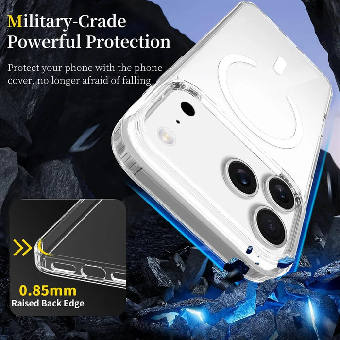 For iPhone 18 Pro Max / 17 Pro Max Magnetic Case 2.0mm Scratch Resistant TPU + PC Clear Phone Cover - 2
