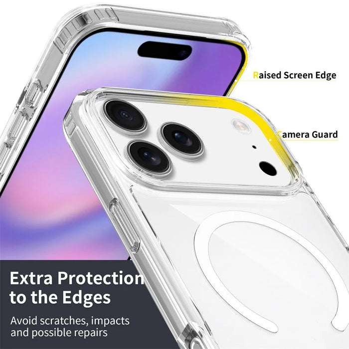 For iPhone 18 Pro Max / 17 Pro Max Magnetic Case 2.0mm Scratch Resistant TPU + PC Clear Phone Cover - 6