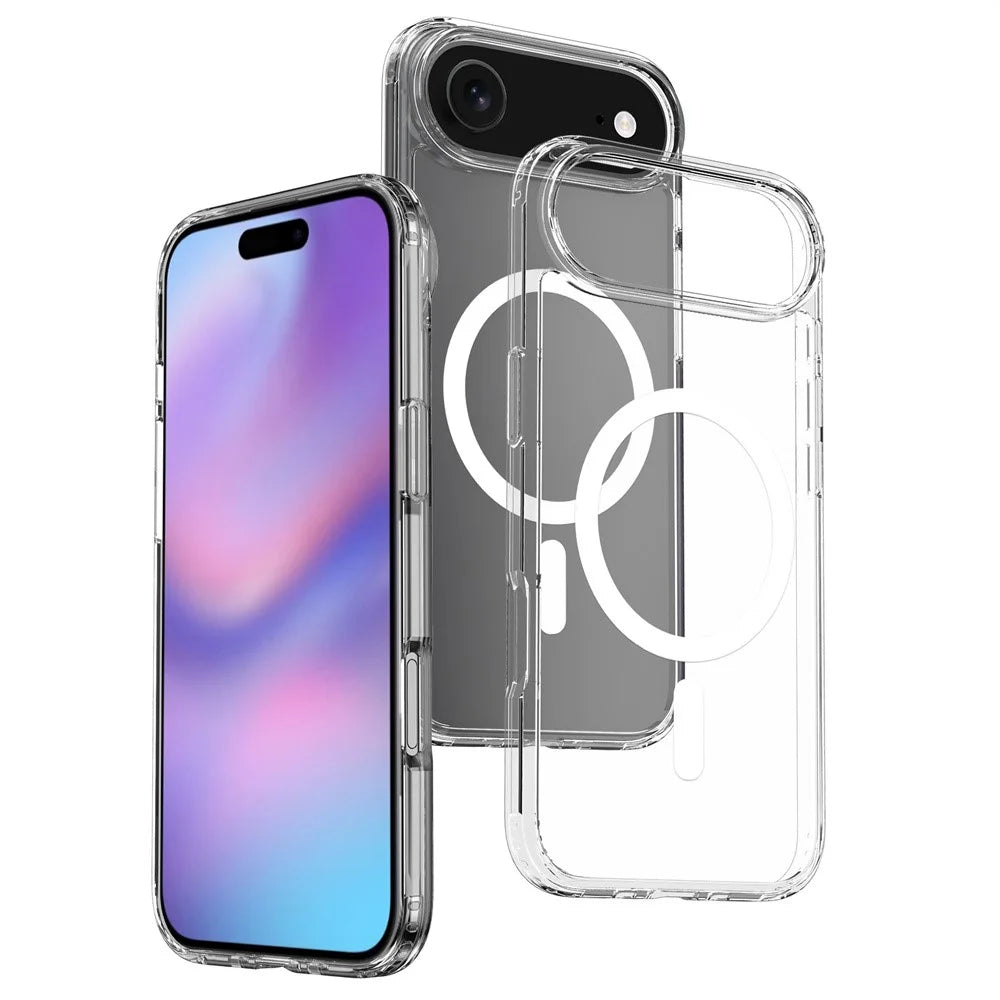 For iPhone Air Magnetic Case 2.0mm Scratch Resistant TPU + PC Clear Phone Cover - 1