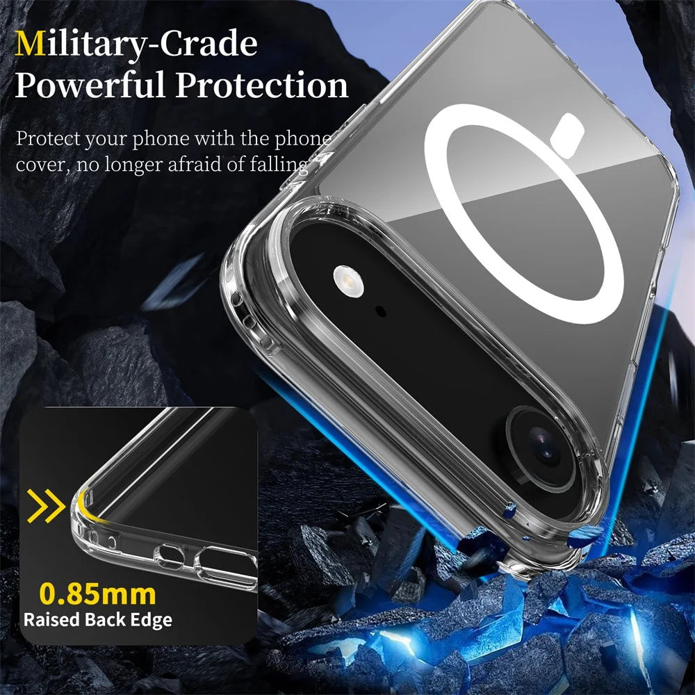 For iPhone Air Magnetic Case 2.0mm Scratch Resistant TPU + PC Clear Phone Cover - 2