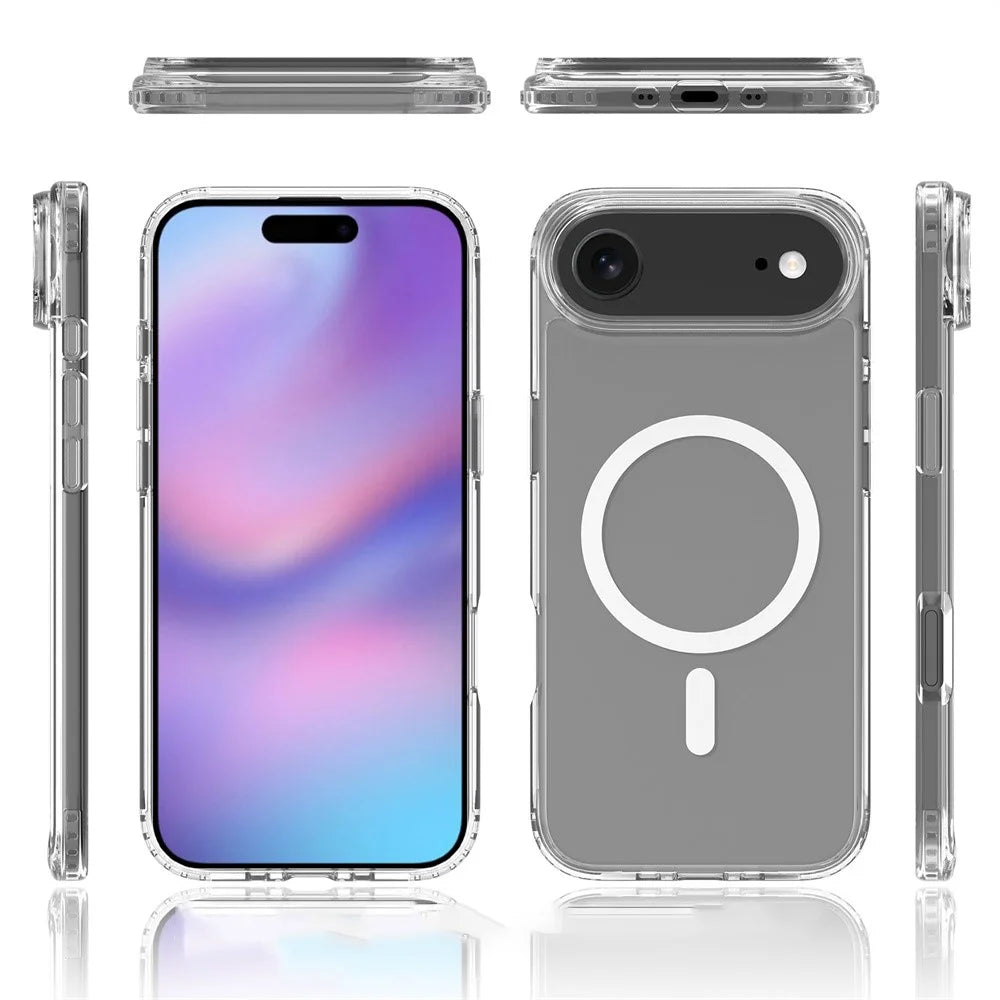 For iPhone Air Magnetic Case 2.0mm Scratch Resistant TPU + PC Clear Phone Cover - 7