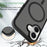 For iPhone 17 Case Compatible with MagSafe TPU Frame Acrylic Back Phone Cover Skin Touch - Black - 3