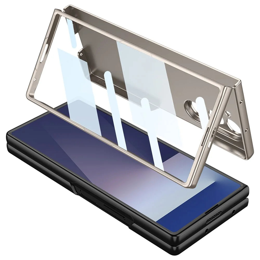 GKK For Samsung Galaxy Z Fold7 5G Case with Stylus PC + Tempered Glass Slim Phone Back Cover - Black - 4