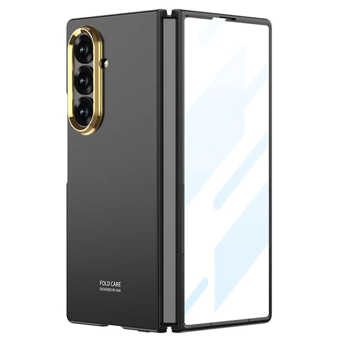 GKK For Samsung Galaxy Z Fold7 5G Case PC + Tempered Glass Phone Back Cover - Black - 1