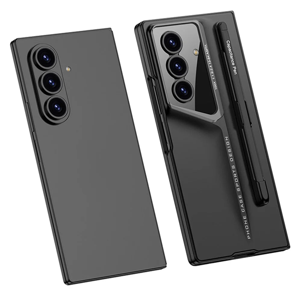 GKK For Samsung Galaxy Z Fold7 5G Case with Stylus PC + Tempered Glass Slim Phone Cover - Black - 4
