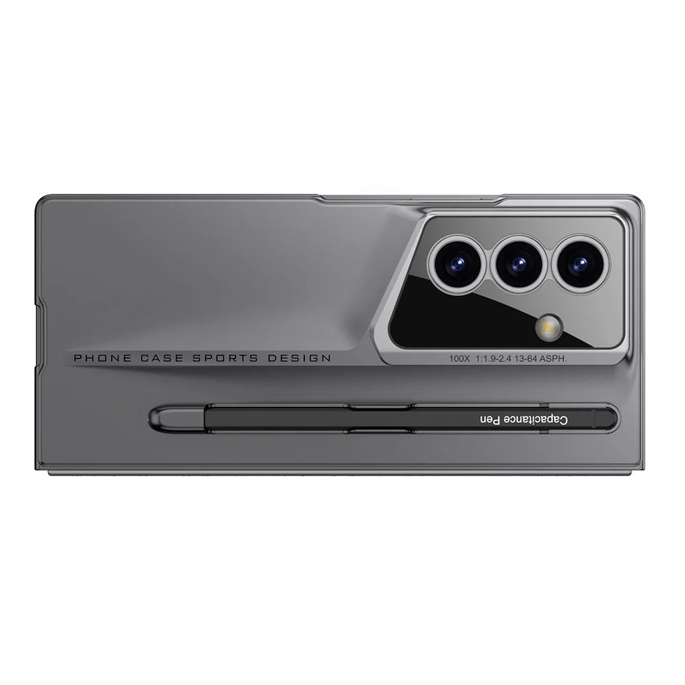 GKK For Samsung Galaxy Z Fold7 5G Case with Stylus PC + Tempered Glass Slim Phone Cover - Black - 6
