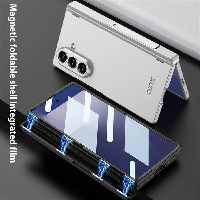 GKK For Samsung Galaxy Z Fold7 5G Case with Kickstand PC + Tempered Glass Phone Cover - Black - 6