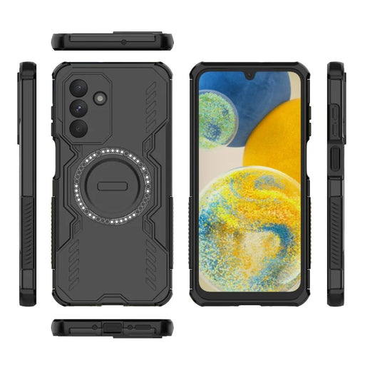 WANLONFENG For Samsung Galaxy A26 5G Magnetic Case  DJ Series PC TPU Phone Cover with 2Pcs Tempered Glass Film - Black - 2