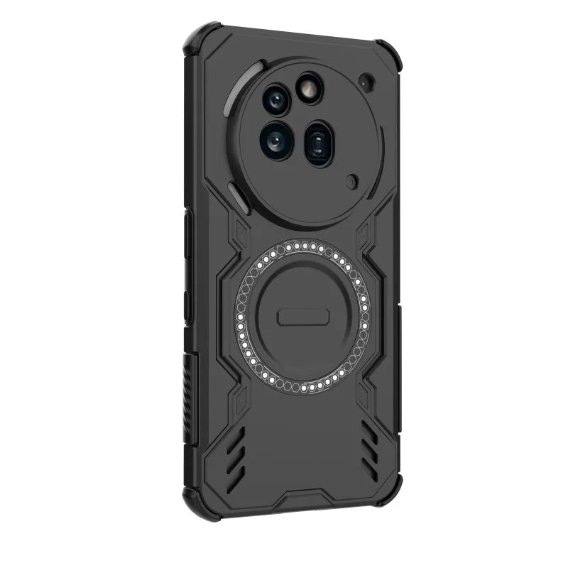 WANLONFENG For Nothing Phone (3a) Pro Magnetic Case  DJ Series PC TPU Phone Cover with 2Pcs Tempered Glass Film - Black - 5