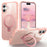 For iPhone 17 Case Compatible with MagSafe Ring Holder Kickstand TPU + PC Phone Cover - Pink - 1