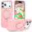 For iPhone 17 Pro Max Case Compatible with MagSafe Ring Holder Kickstand TPU + PC Phone Cover - Pink - 1